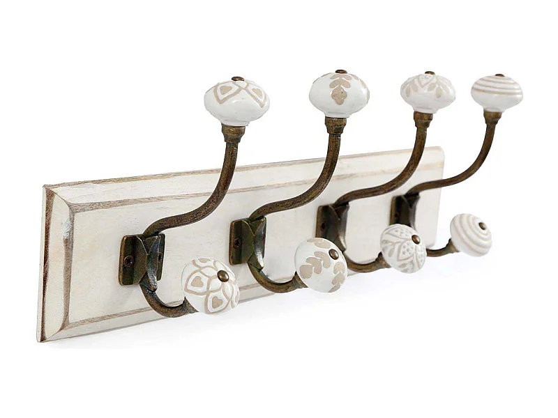 Patères en bois de manguier 4 crochets