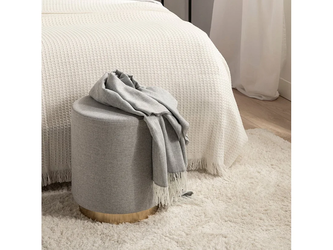 Pouf en tissu gris 36x40 cm-Fani