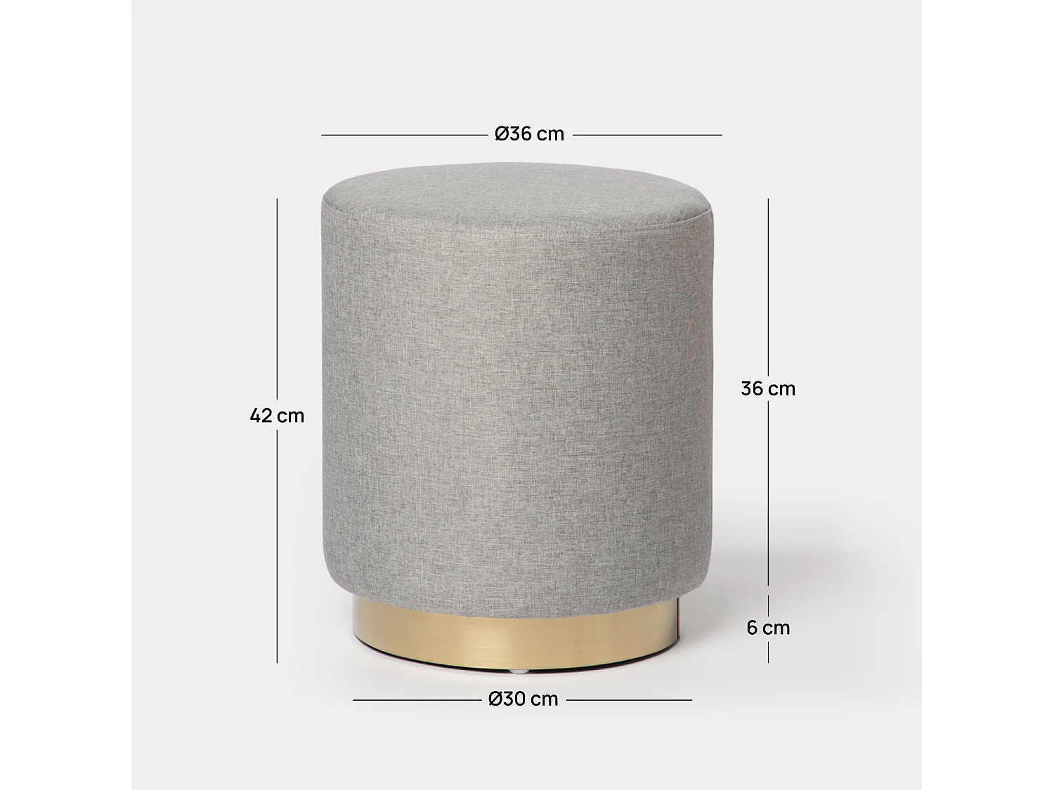 Pouf en tissu gris 36x40 cm-Fani