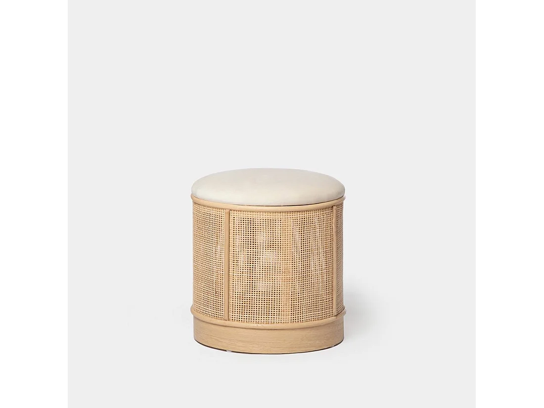 Pouf en fibre naturelle beige-naturel 35x45 cm-Sure