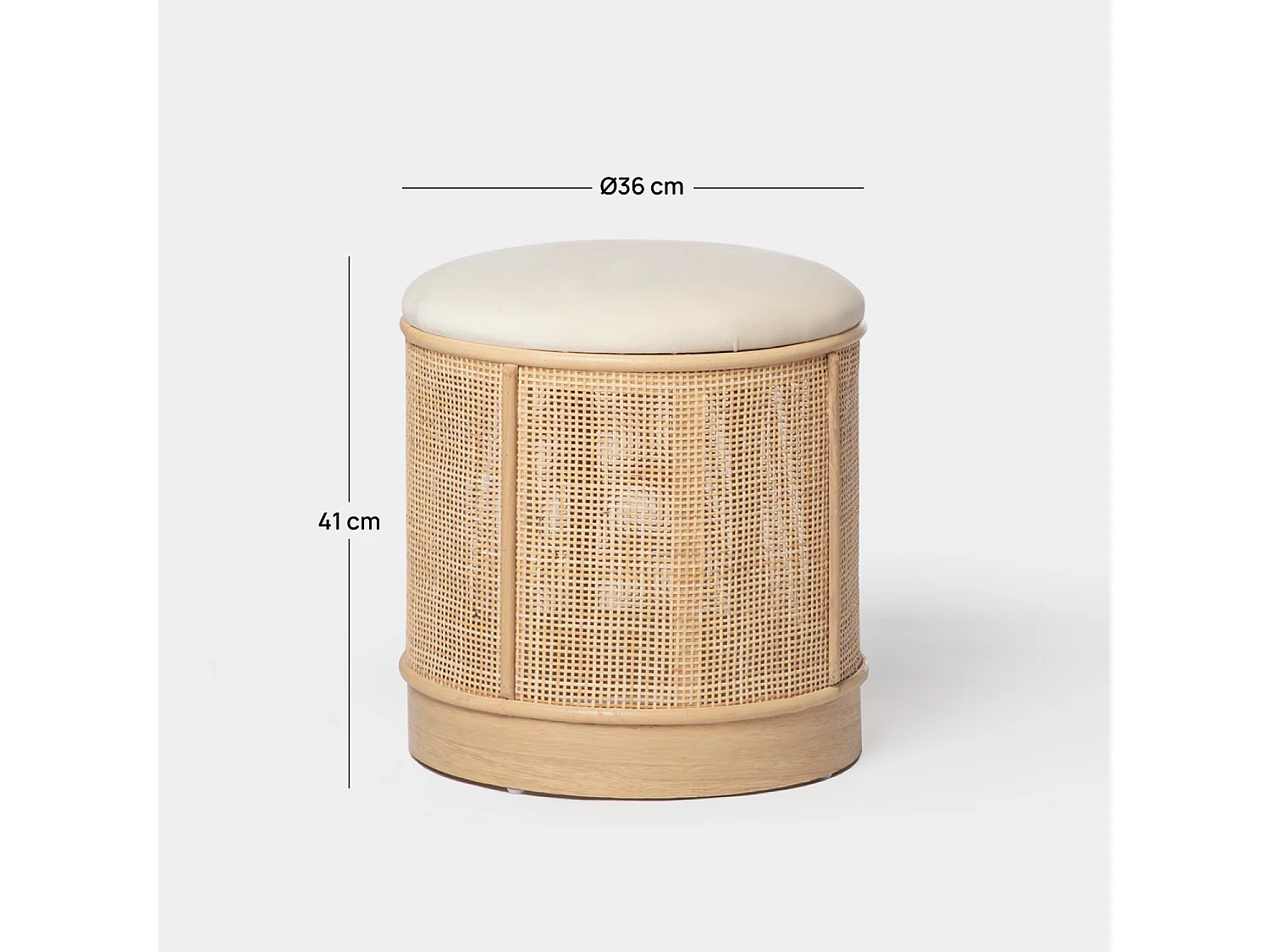 Pouf en fibre naturelle beige-naturel 35x45 cm-Sure