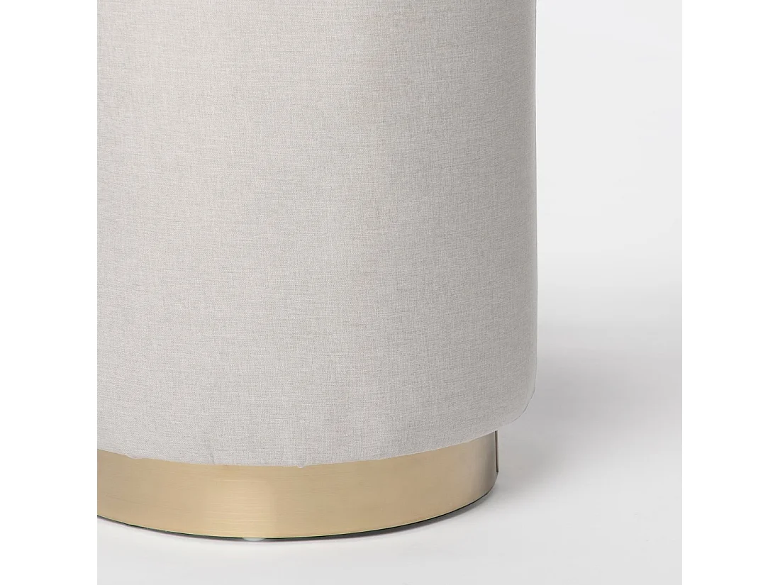 Pouf en tissu beige 36x40 cm-Fani