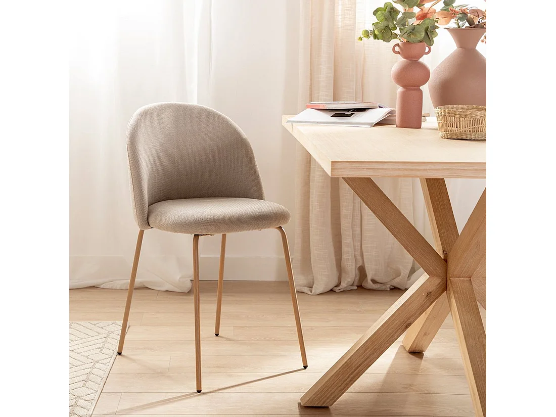 Packs 4 sillas Beige 48 x 81 cm