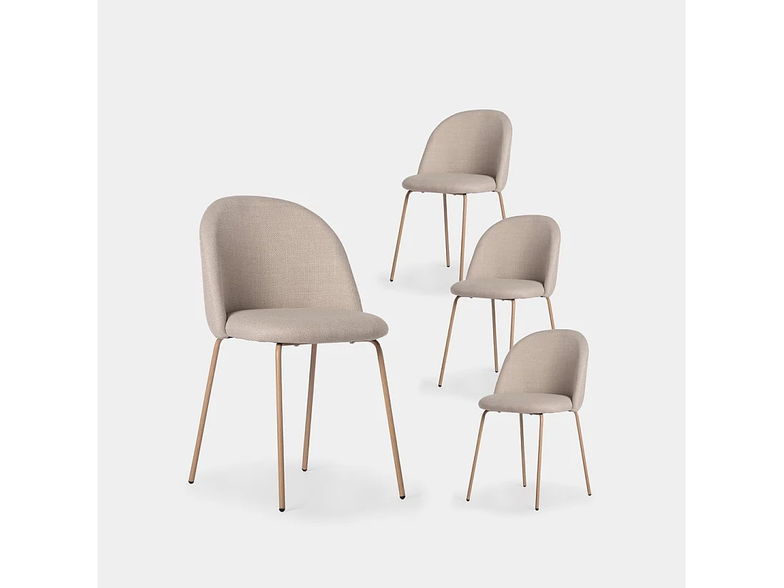 Packs 4 sillas Beige 48 x 81 cm