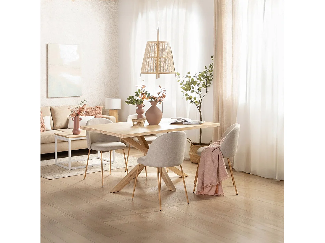 Packs 4 sillas Beige 48 x 81 cm