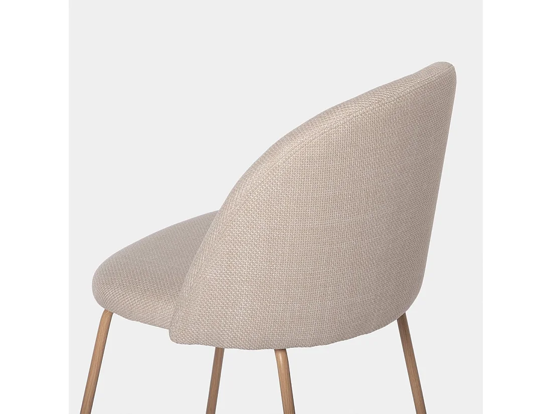 Chaise de salle à manger en tissu beige 48x81 cm-Olivia