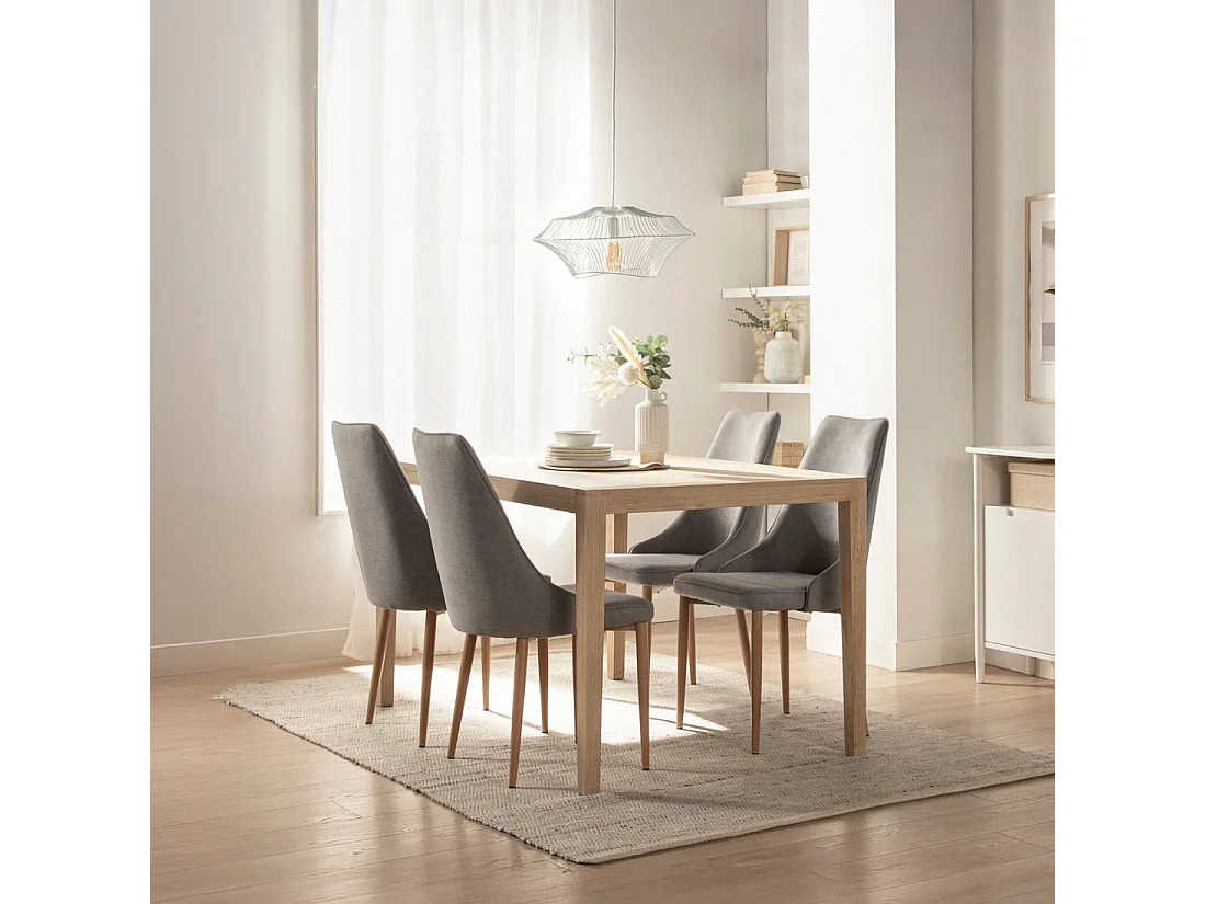 Chaise de salle à manger en tissu gris 45x95 cm-Agnes