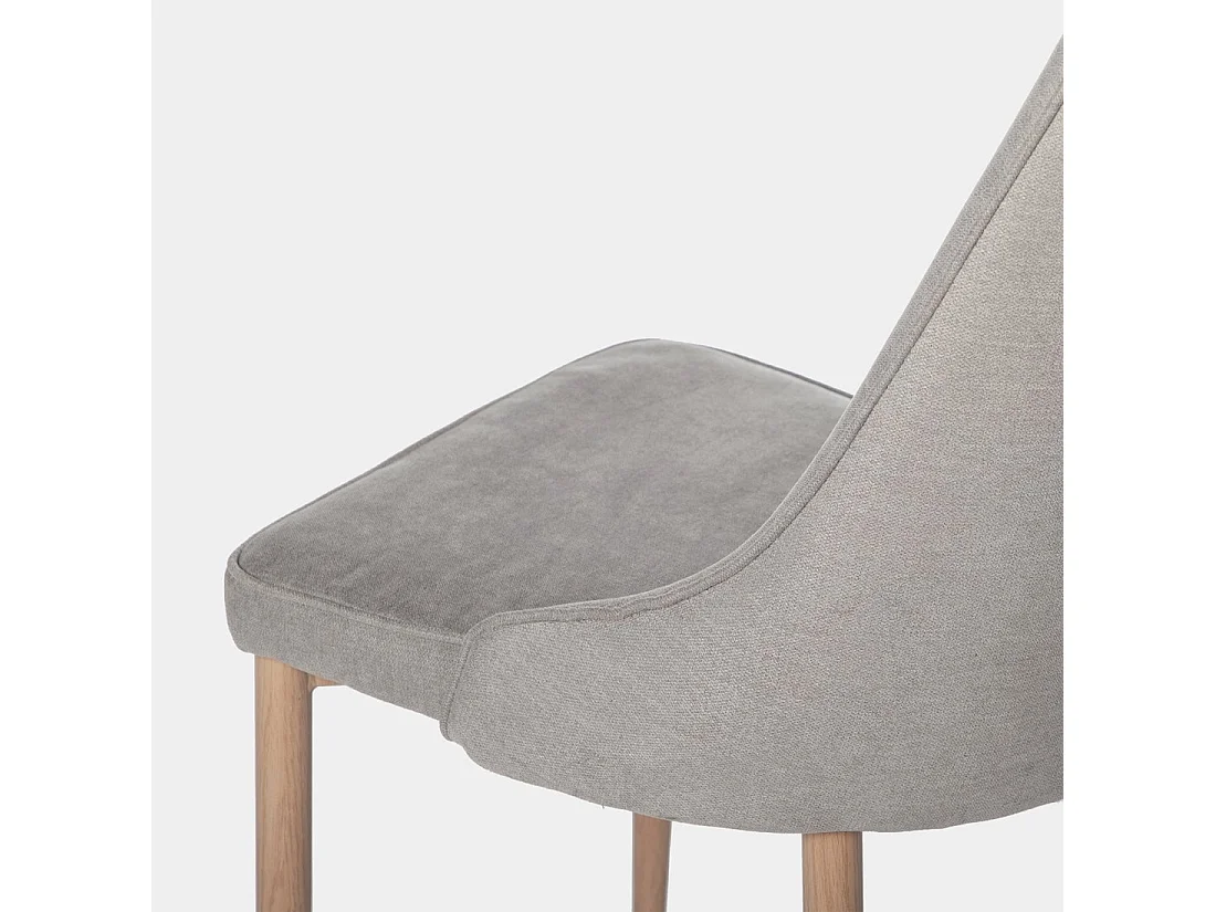 Chaise de salle à manger en tissu gris 45x95 cm-Agnes