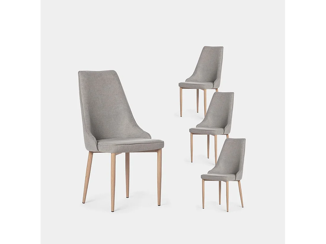 Chaise de salle à manger en tissu gris 45x95 cm-Agnes