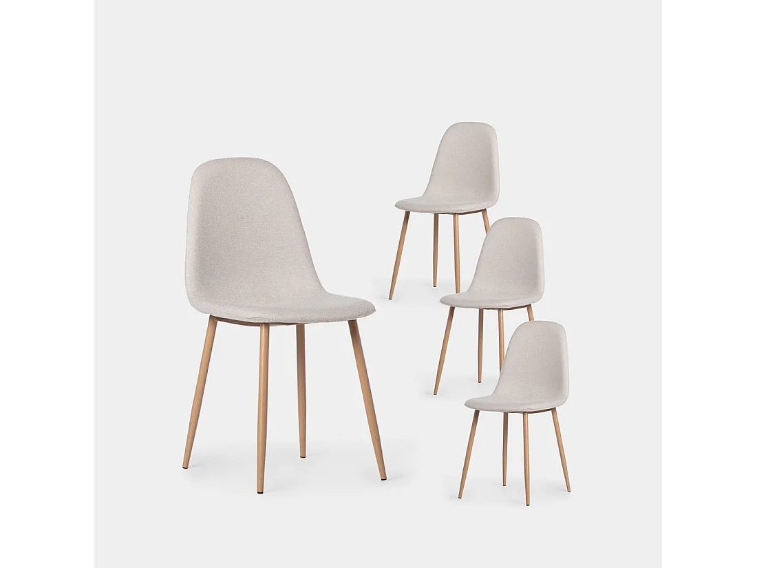 Packs 4 sillas Beige 45 x 86 cm