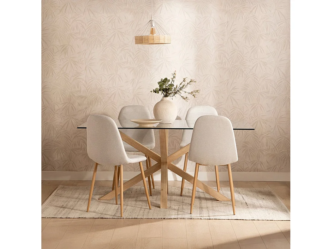 Packs 4 sillas Beige 45 x 86 cm