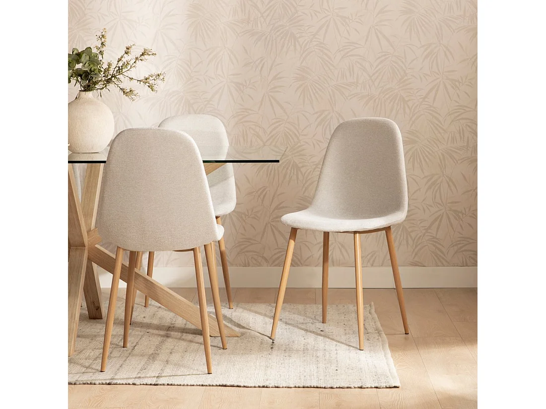 Packs 4 sillas Beige 45 x 86 cm