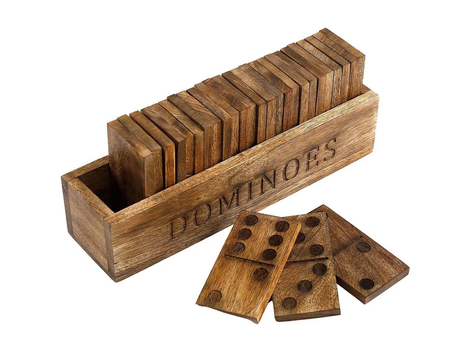 Jeu de dominos en bois de manguier