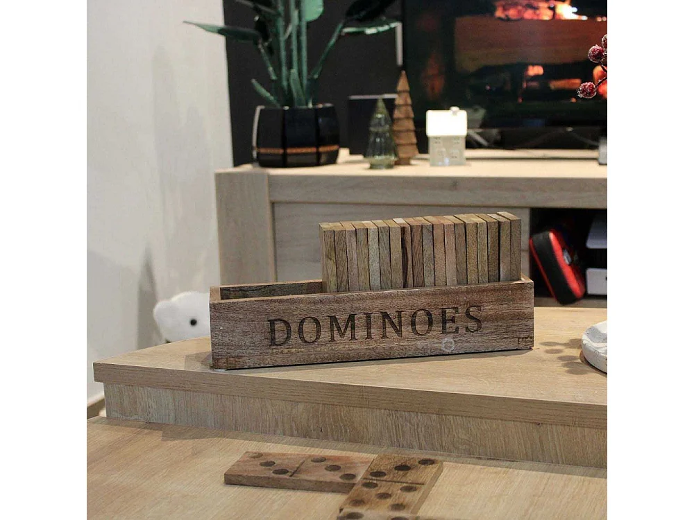 Jeu de dominos en bois de manguier