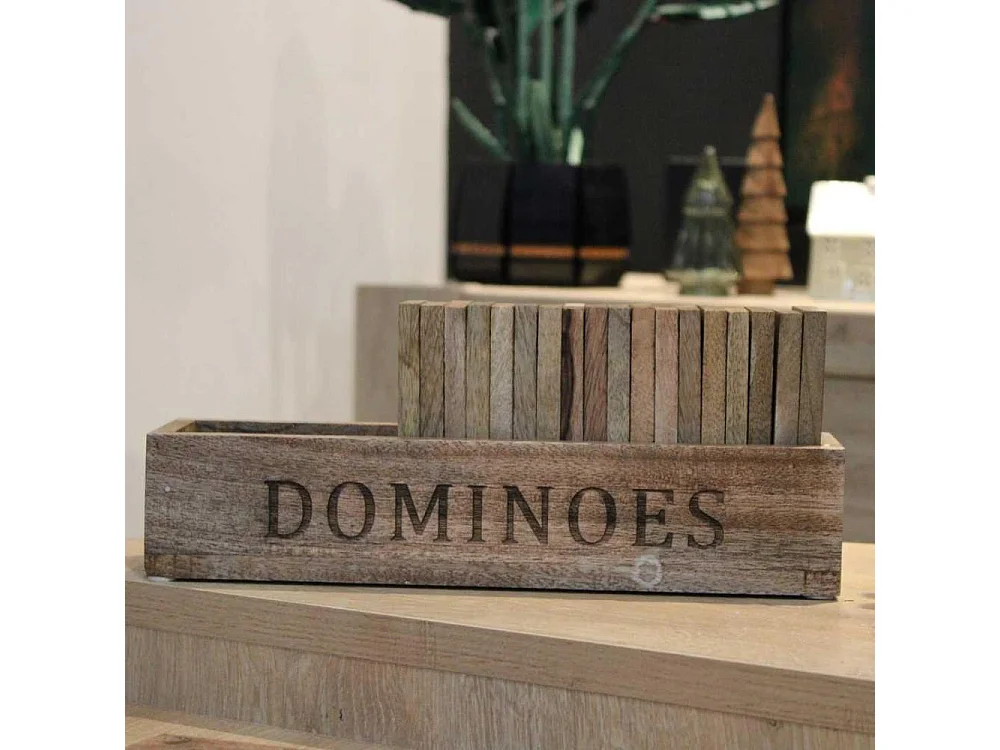 Jeu de dominos en bois de manguier