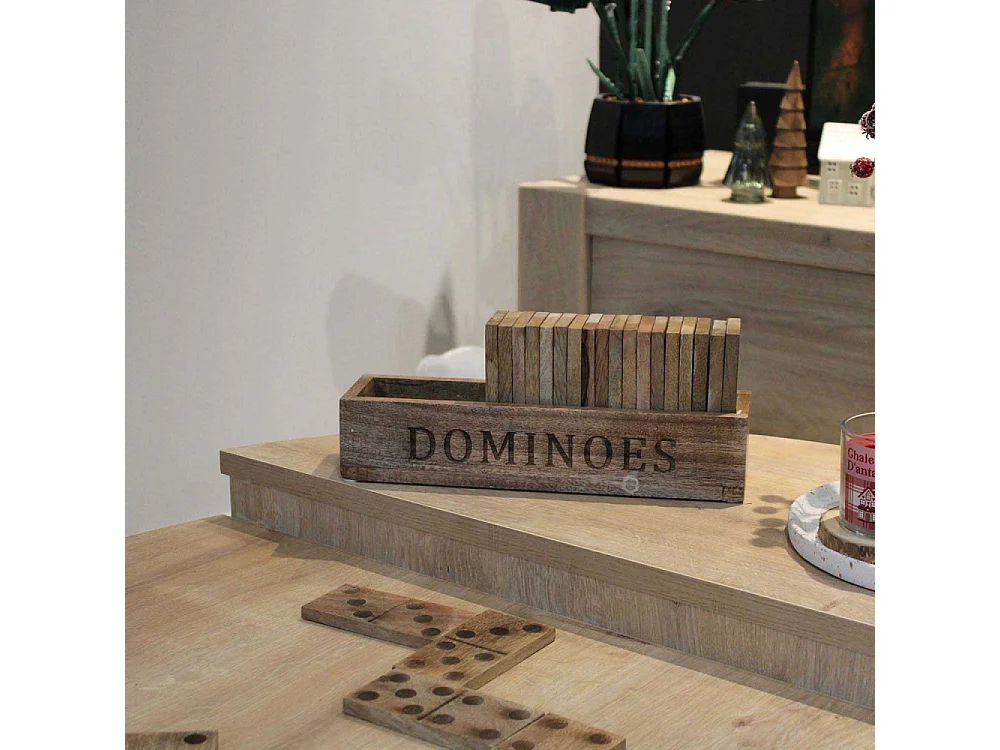 Jeu de dominos en bois de manguier