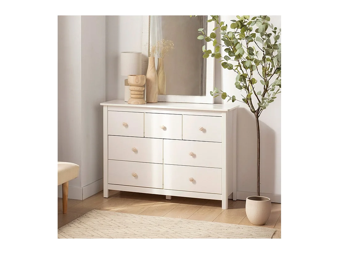 Commode en laqué blanc 110x80 cm-Eloise