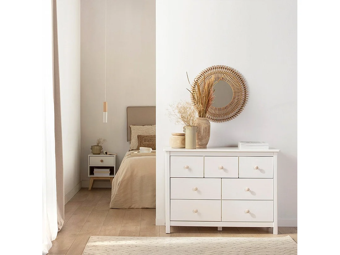 Commode en laqué blanc 110x80 cm-Eloise