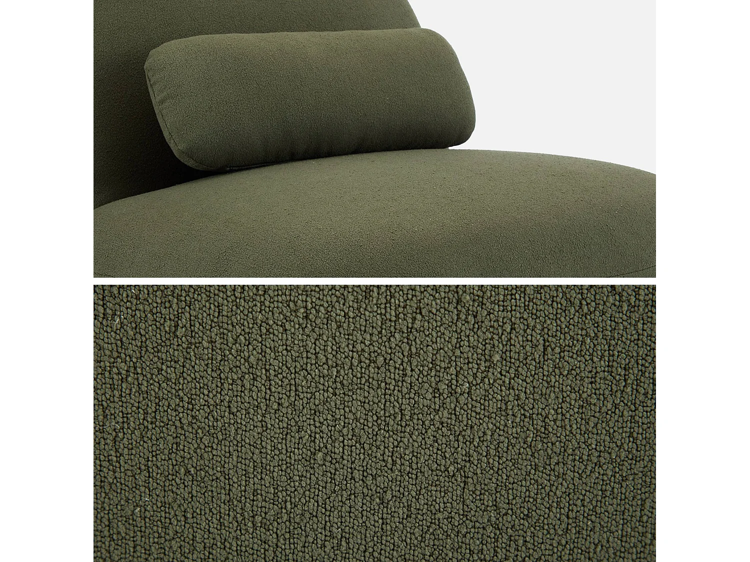 Silla giratoria 360° borreguito texturizada kaki oscuro