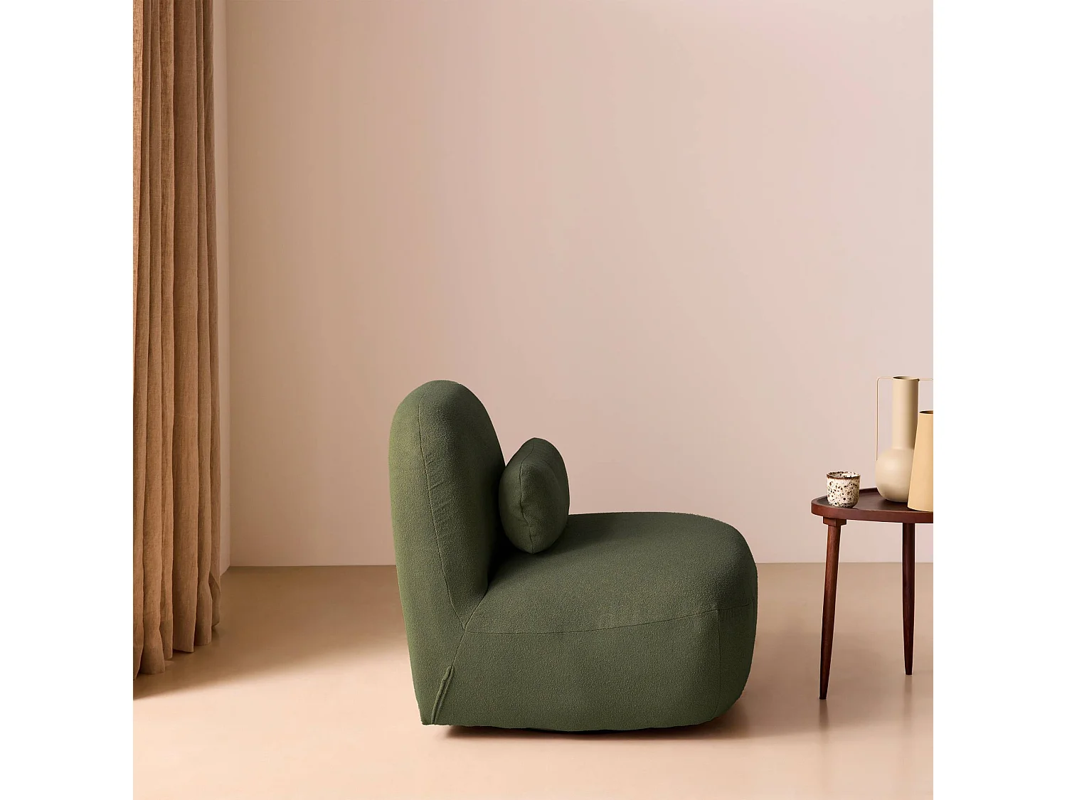 Silla giratoria 360° borreguito texturizada caqui oscuro