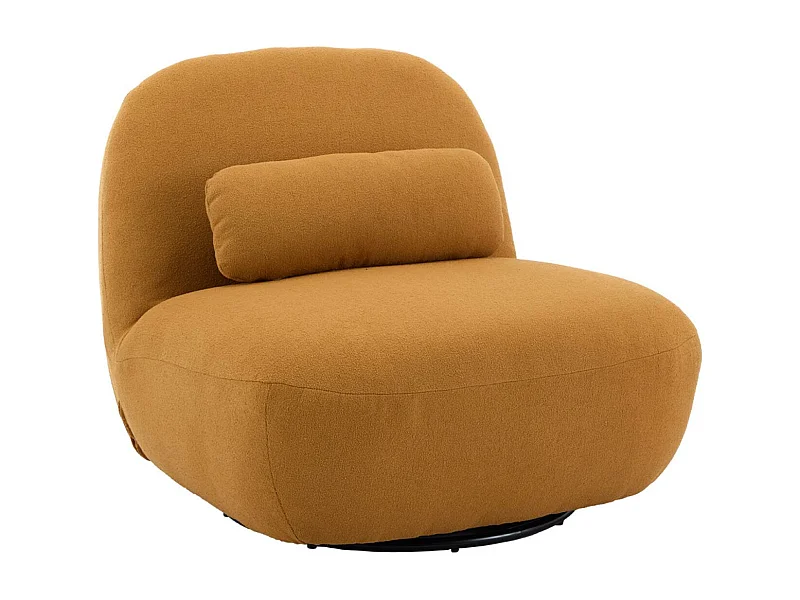 Silla giratoria 360° borreguito texturizada mostaza