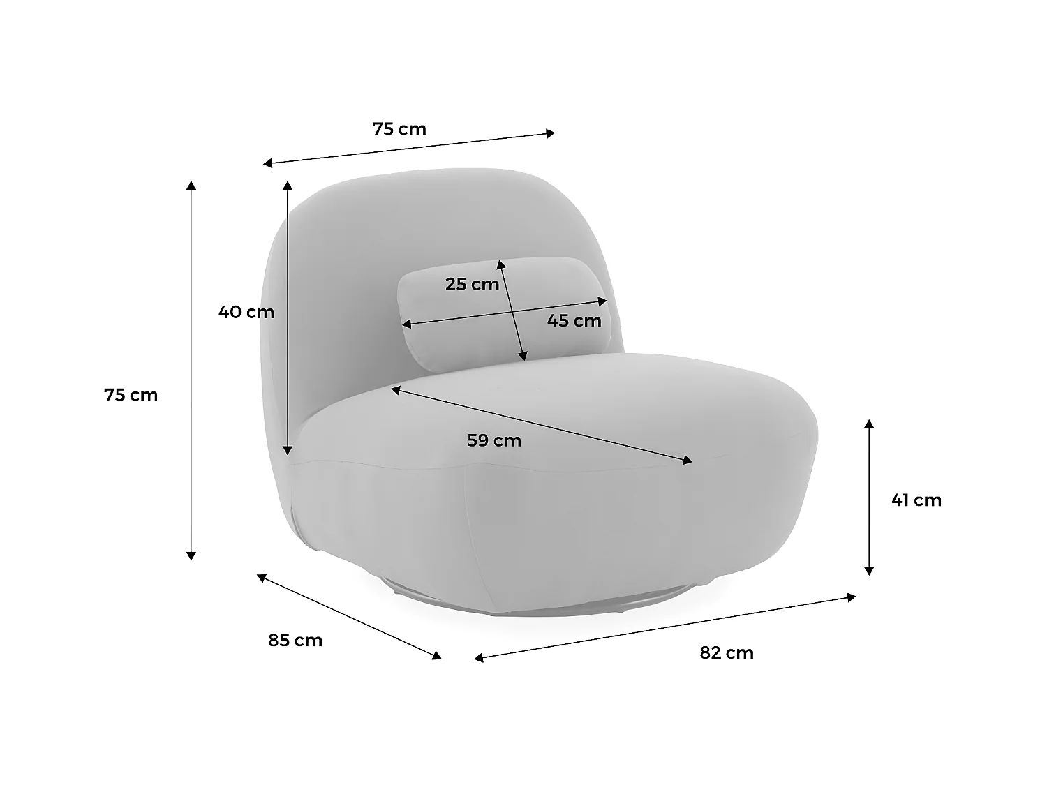 Silla giratoria 360° borreguito texturizada mostaza