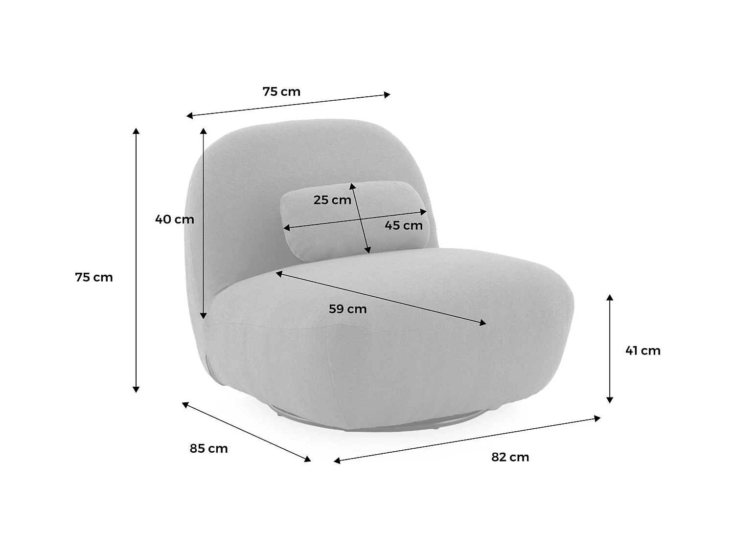 Silla giratoria 360° borreguito texturizada mostaza