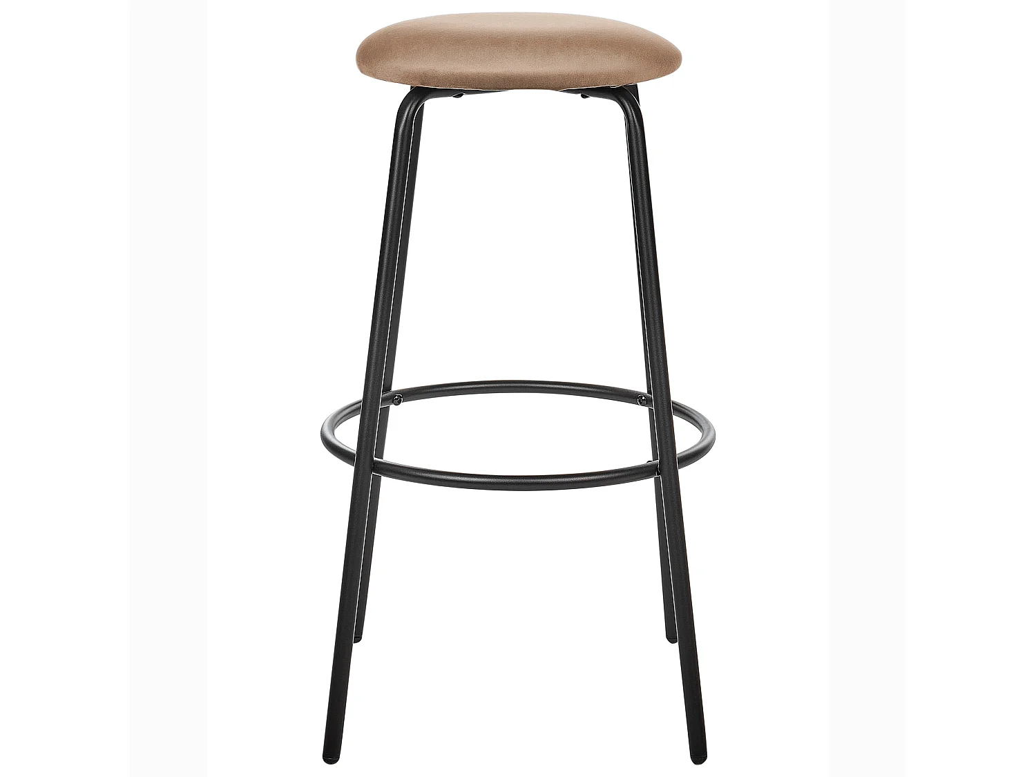 Set van 2 barkrukken MORTON Fluweel Lichtbruin