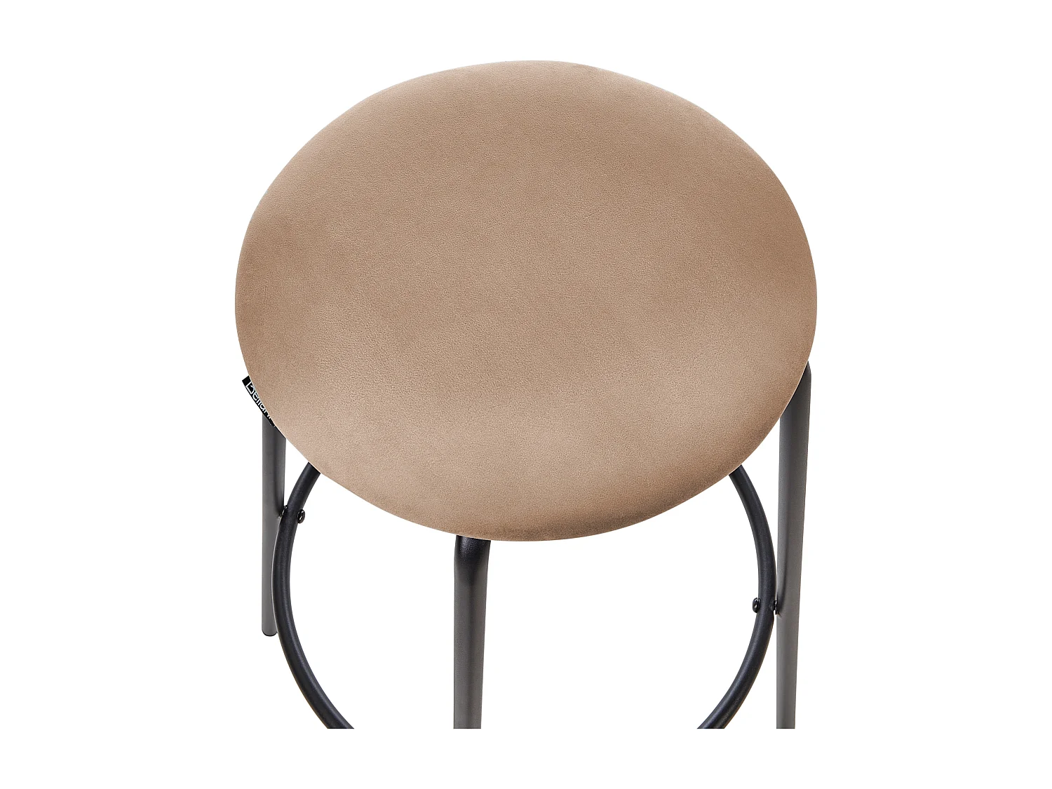 Barhocker 2er Set Samtstoff braun ohne Lehne mit Fußstützen Retro Design Morton