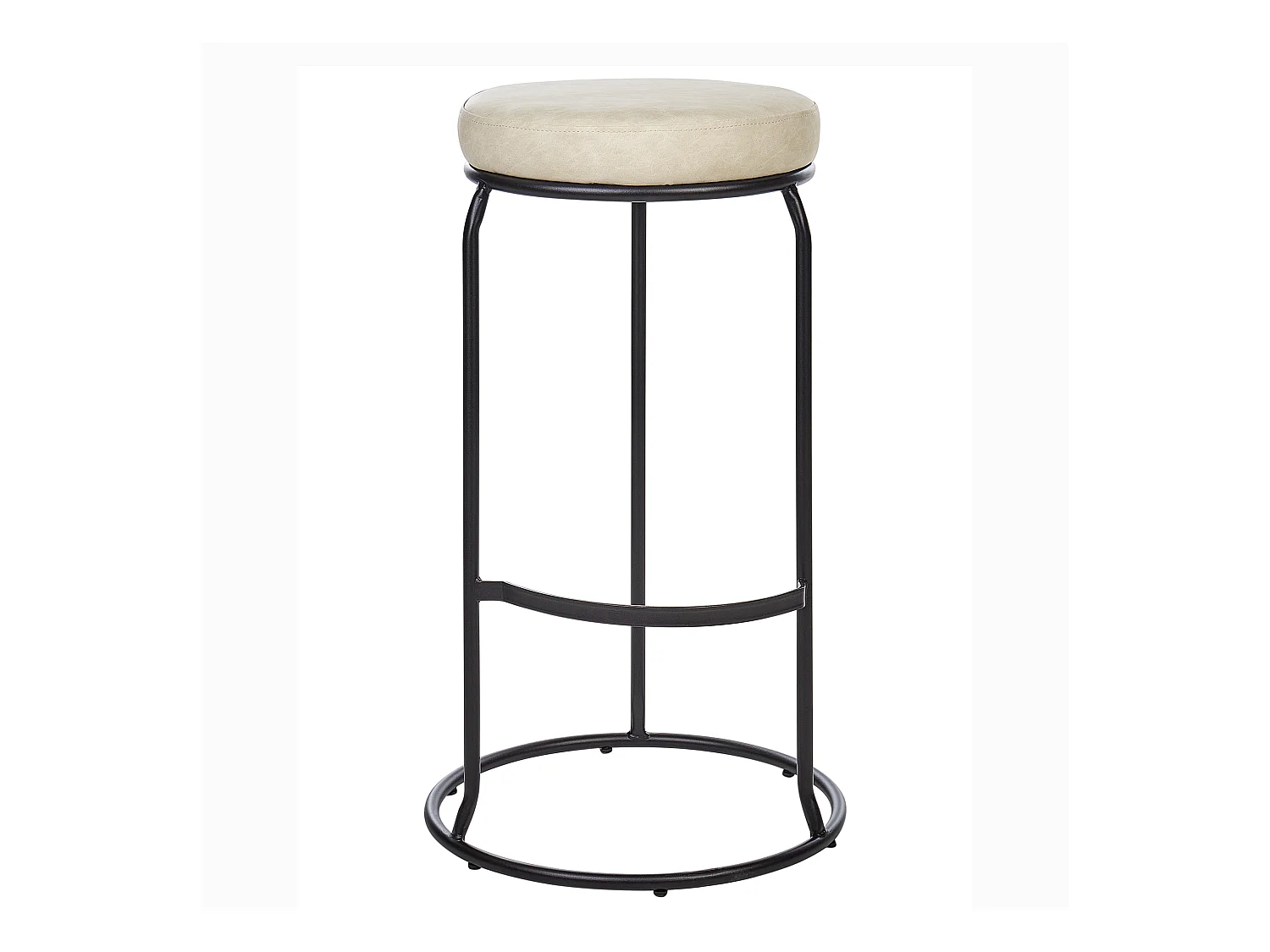 Lot de 2 tabourets de bar MILROY Cuir PU Beige clair