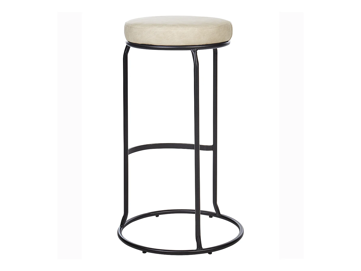 Lot de 2 tabourets de bar MILROY Cuir PU Beige clair