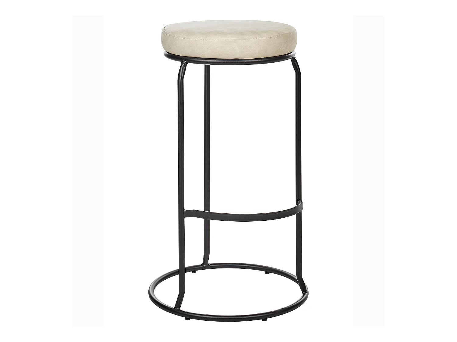 Lot de 2 tabourets de bar MILROY Cuir PU Beige clair
