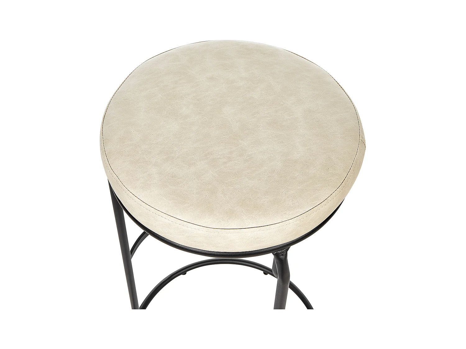 Lot de 2 tabourets de bar MILROY Cuir PU Beige clair