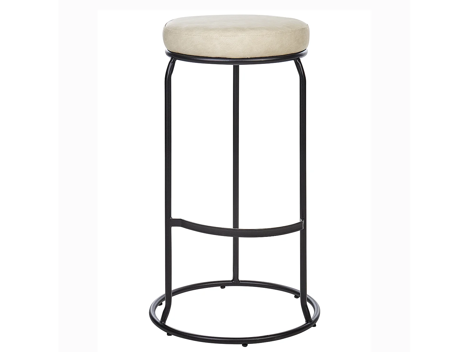 Lot de 2 tabourets de bar MILROY Cuir PU Beige clair