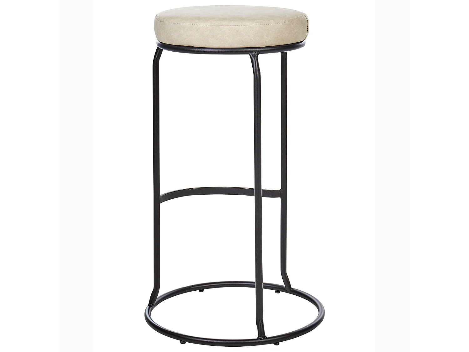 Lot de 2 tabourets de bar MILROY Cuir PU Beige clair