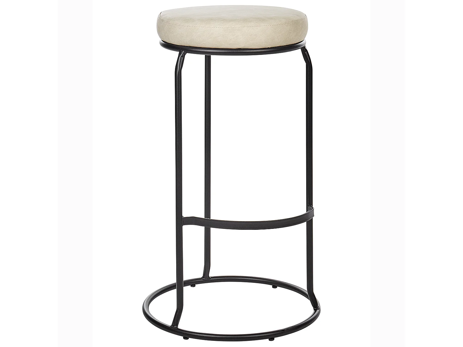 Lot de 2 tabourets de bar MILROY Cuir PU Beige clair