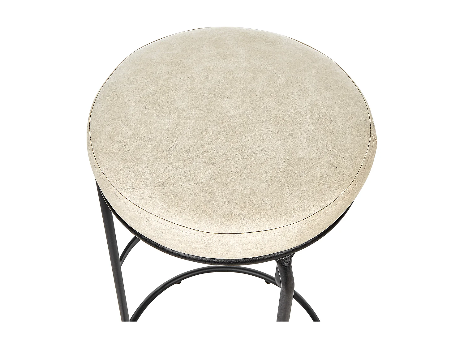 Lot de 2 tabourets de bar MILROY Cuir PU Beige clair