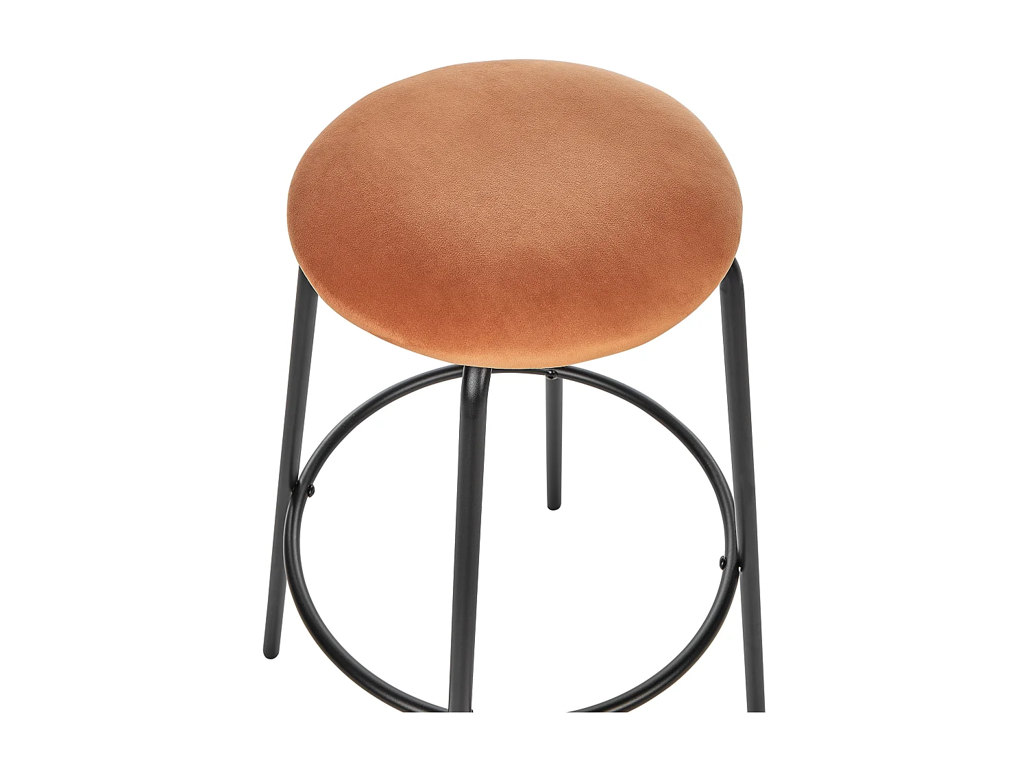 Lot de 2 tabourets de bar MORTON Velours Orange