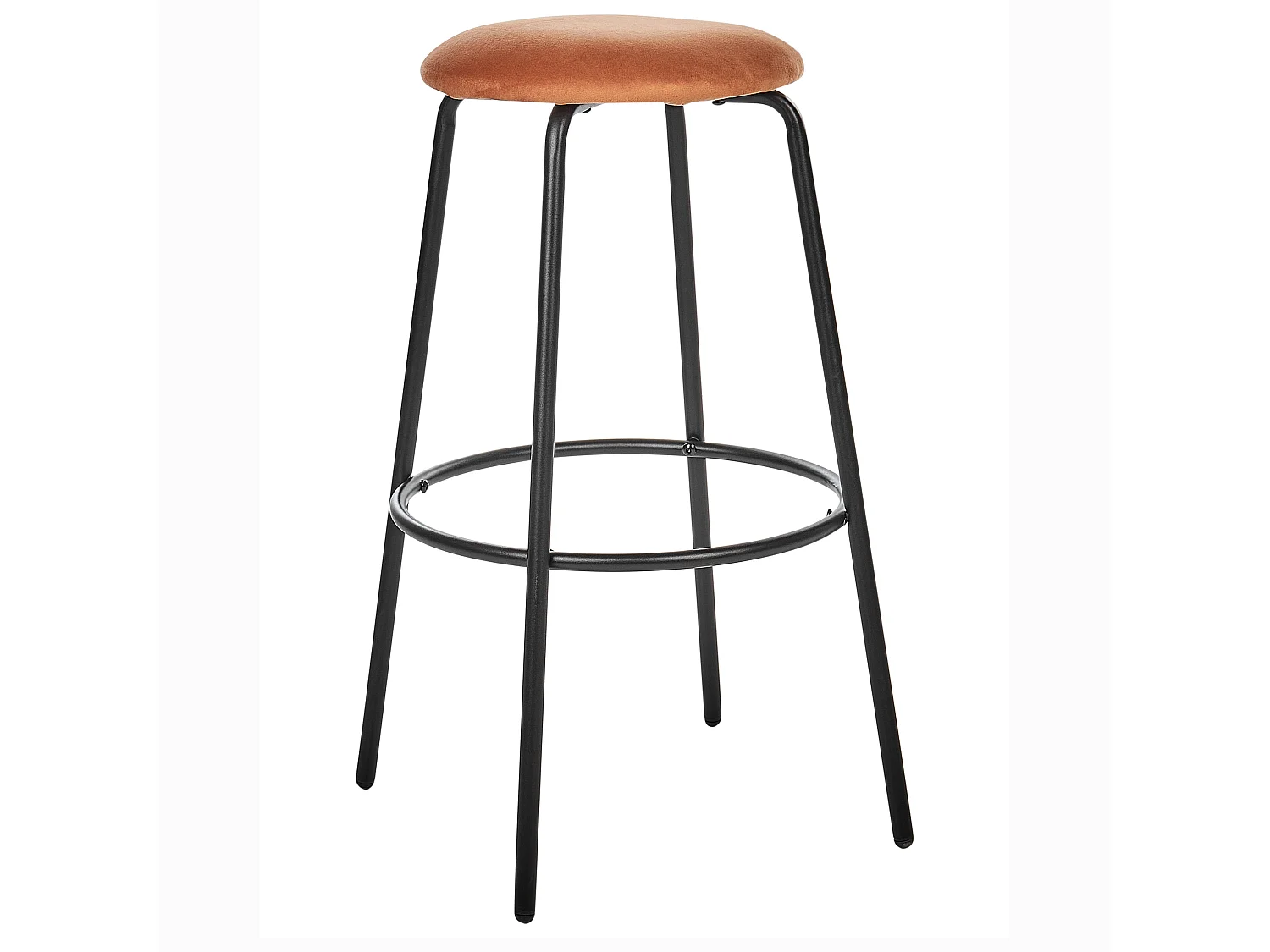 Lot de 2 tabourets de bar MORTON Velours Orange