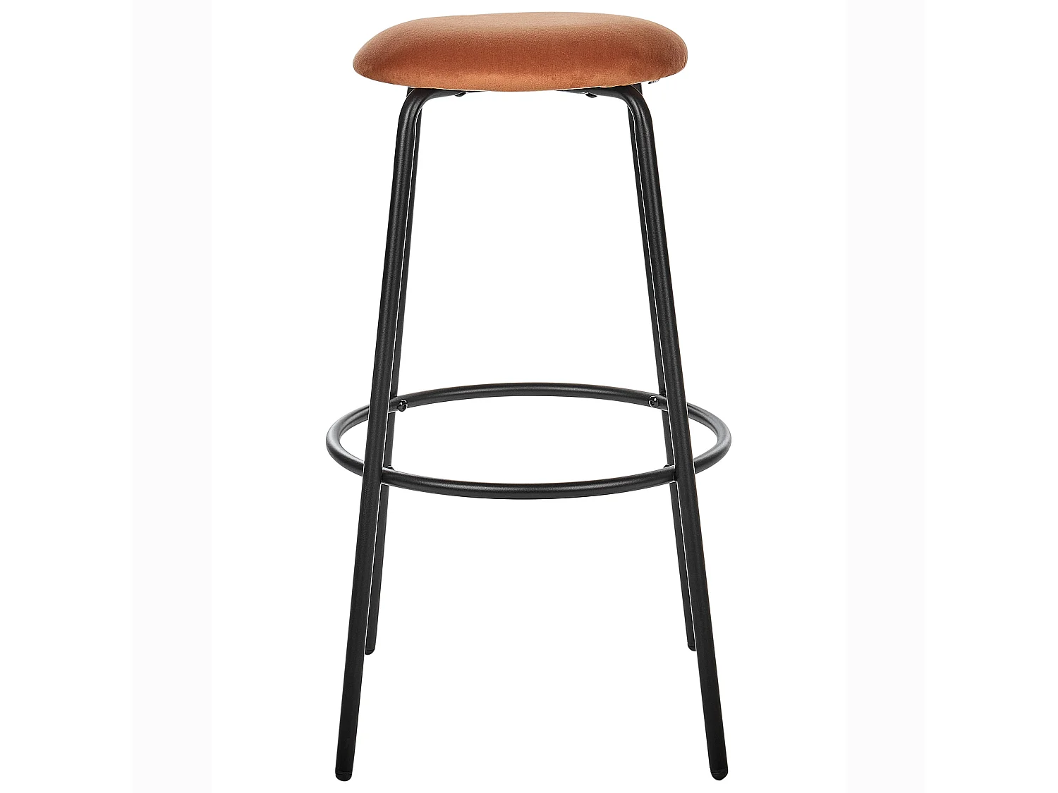 Lot de 2 tabourets de bar MORTON Velours Orange