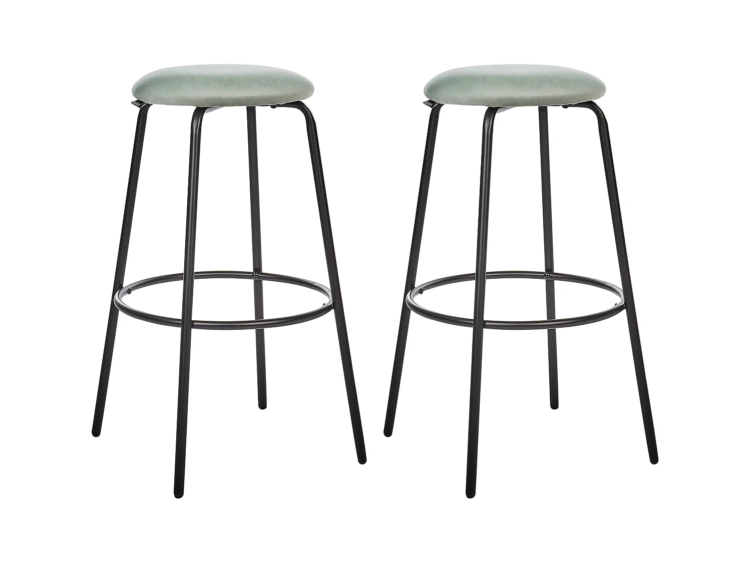 Lot de 2 tabourets de bar MORTON Velours Vert menthe