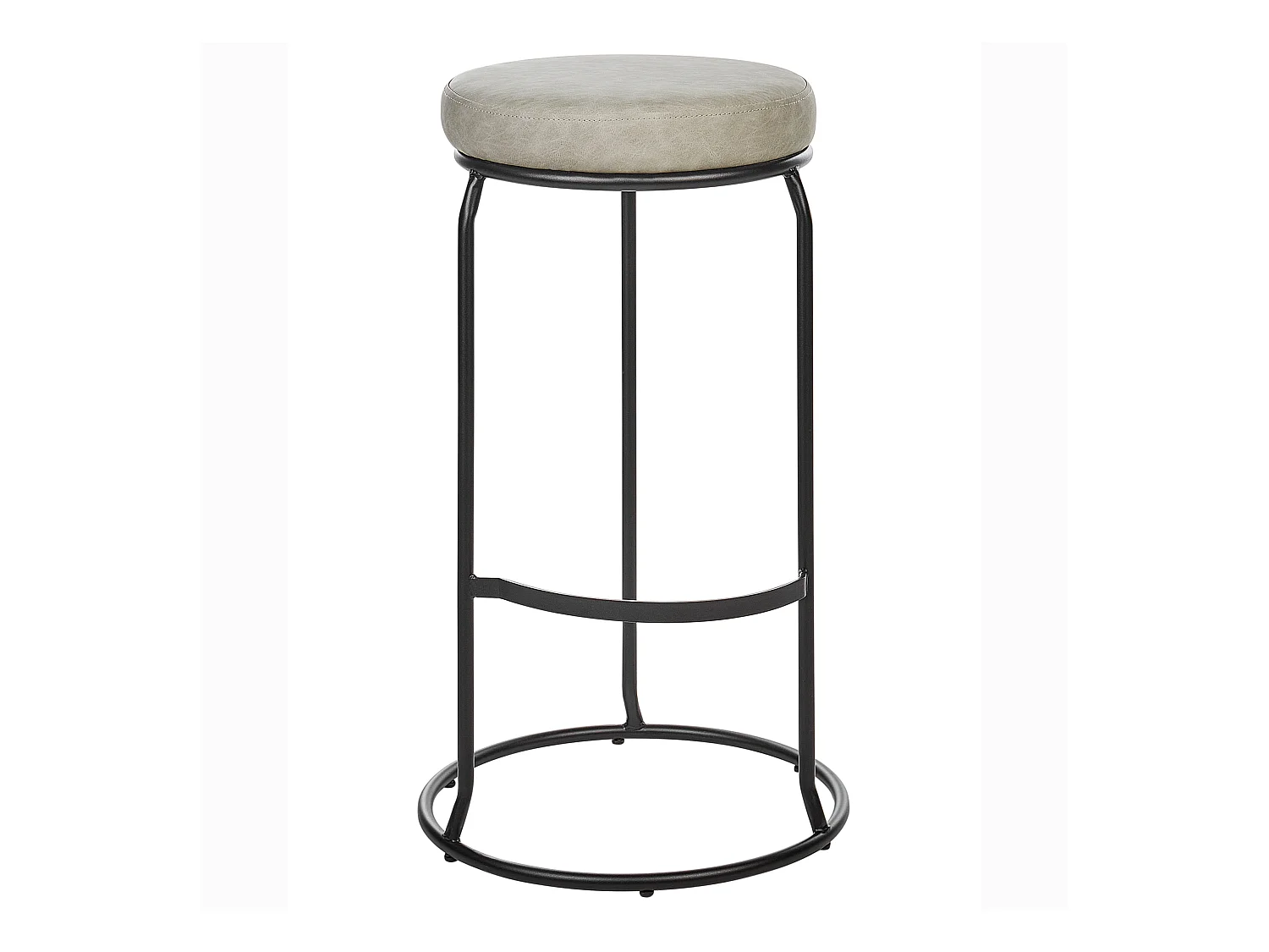 Lot de 2 tabourets de bar MILROY Cuir PU Gris clair