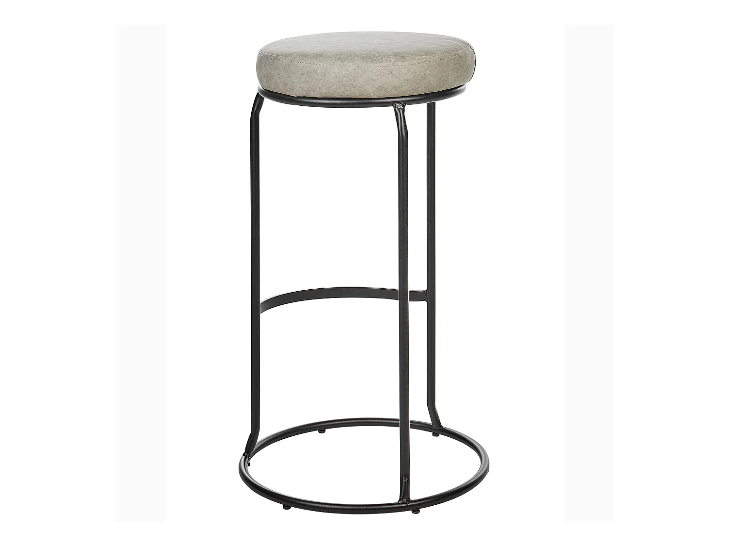 Lot de 2 tabourets de bar MILROY Cuir PU Gris clair