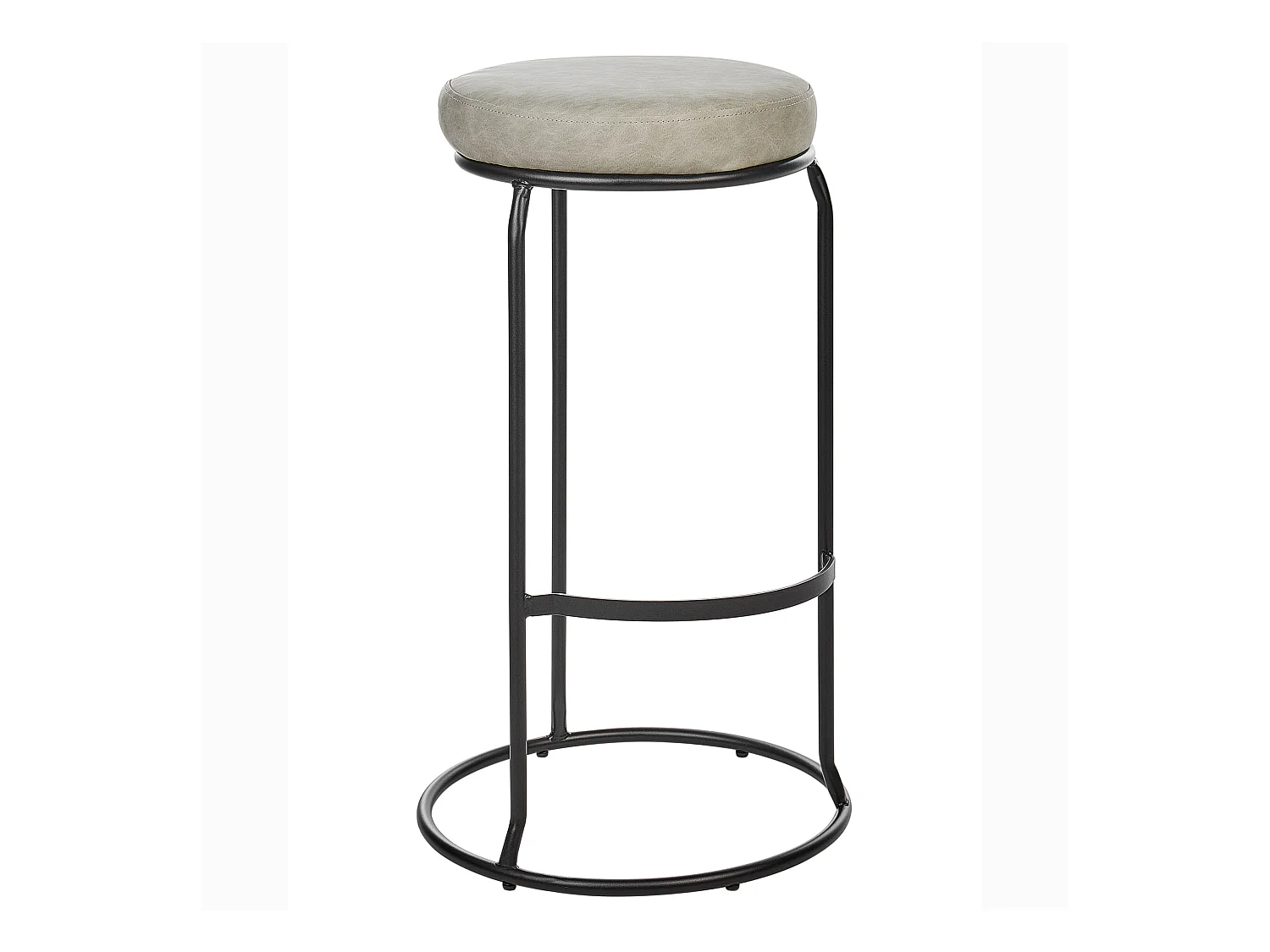 Lot de 2 tabourets de bar MILROY Cuir PU Gris clair