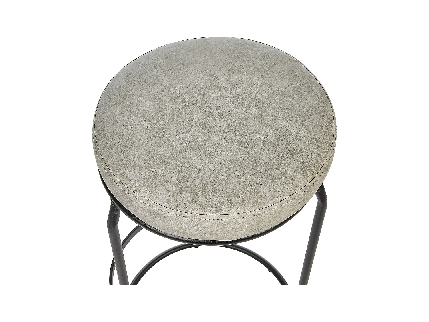 Lot de 2 tabourets de bar MILROY Cuir PU Gris clair