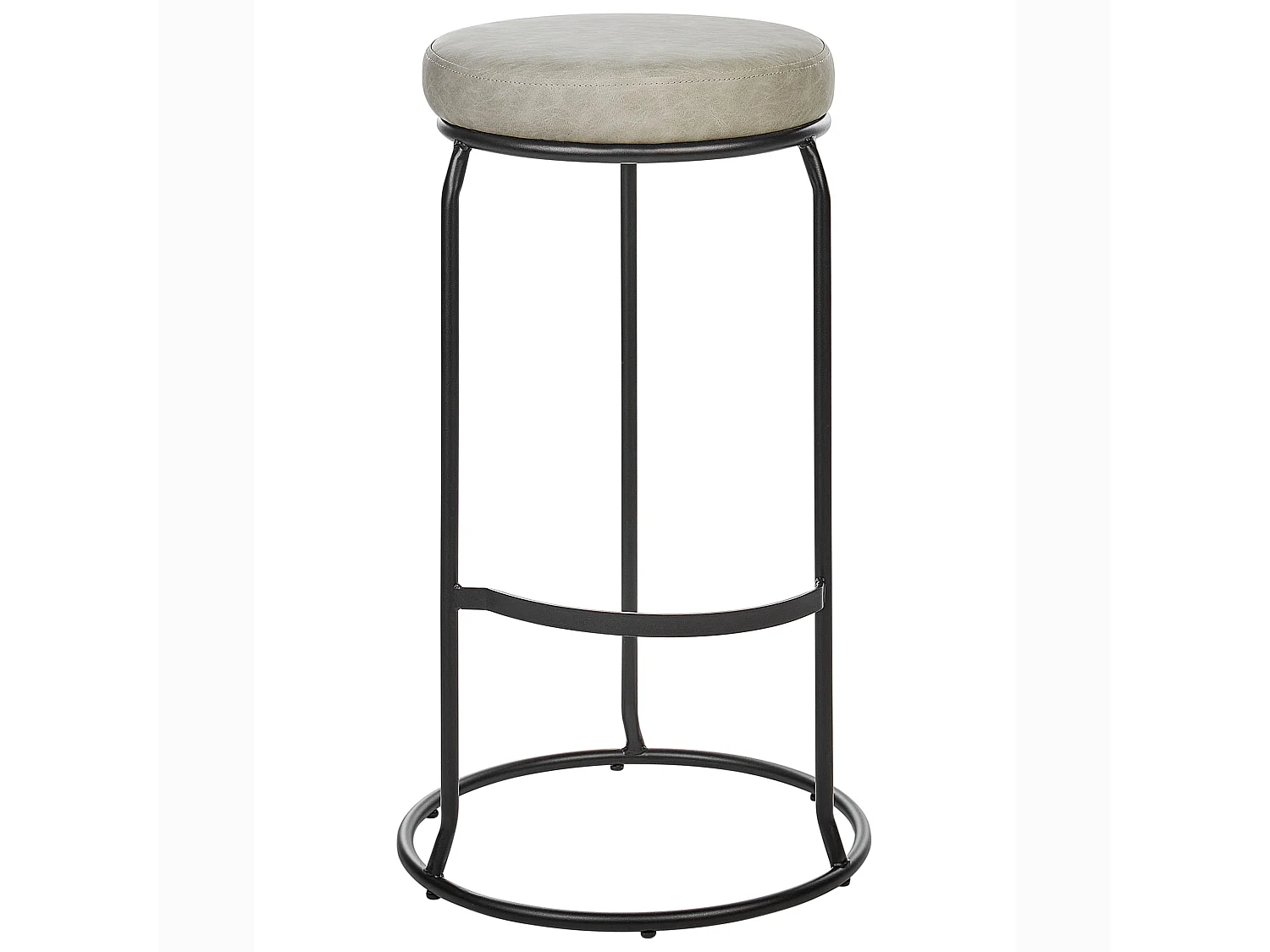 Lot de 2 tabourets de bar MILROY Cuir PU Gris clair