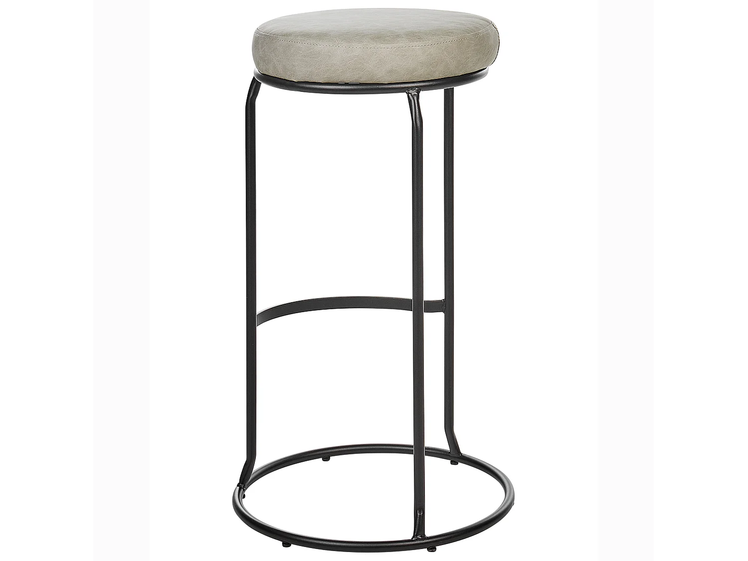 Lot de 2 tabourets de bar MILROY Cuir PU Gris clair