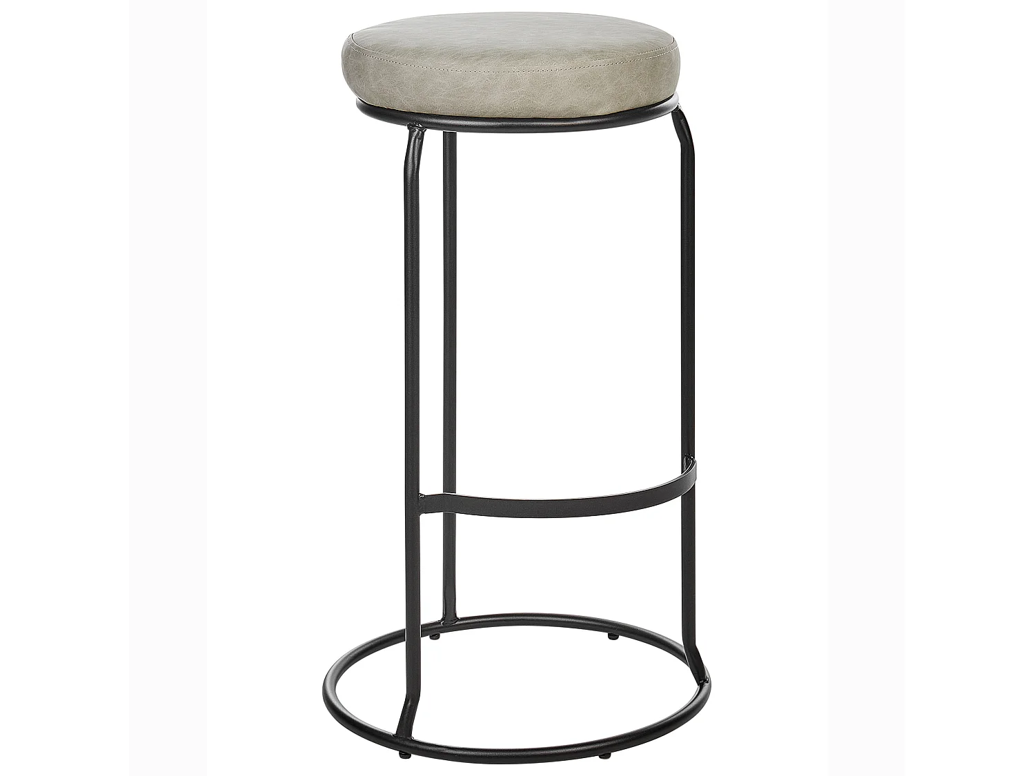 Lot de 2 tabourets de bar MILROY Cuir PU Gris clair