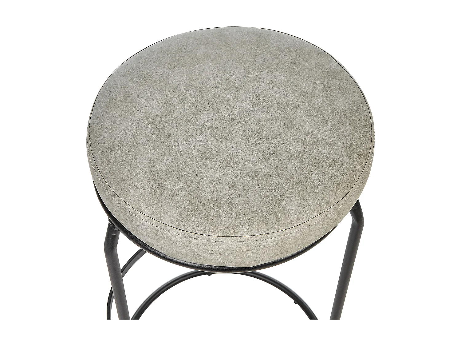 Lot de 2 tabourets de bar MILROY Cuir PU Gris clair