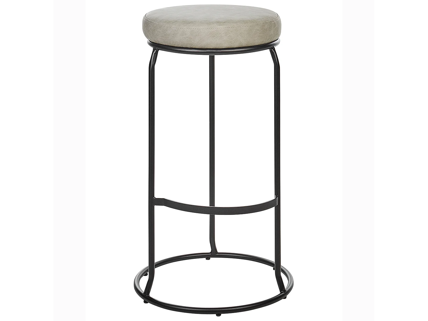 Lot de 2 tabourets de bar MILROY Cuir PU Gris clair